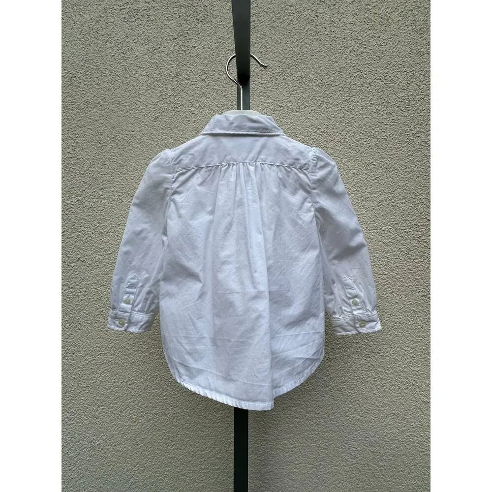 Ralph Lauren Ruffled Ballon Sleeve Blouse, Baby Size 24mo, White